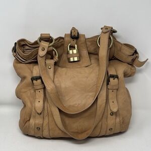 Vtg Leather Purse Slouchy Hobo Shoulder Bag Made in Italy 90s Y2K Casual